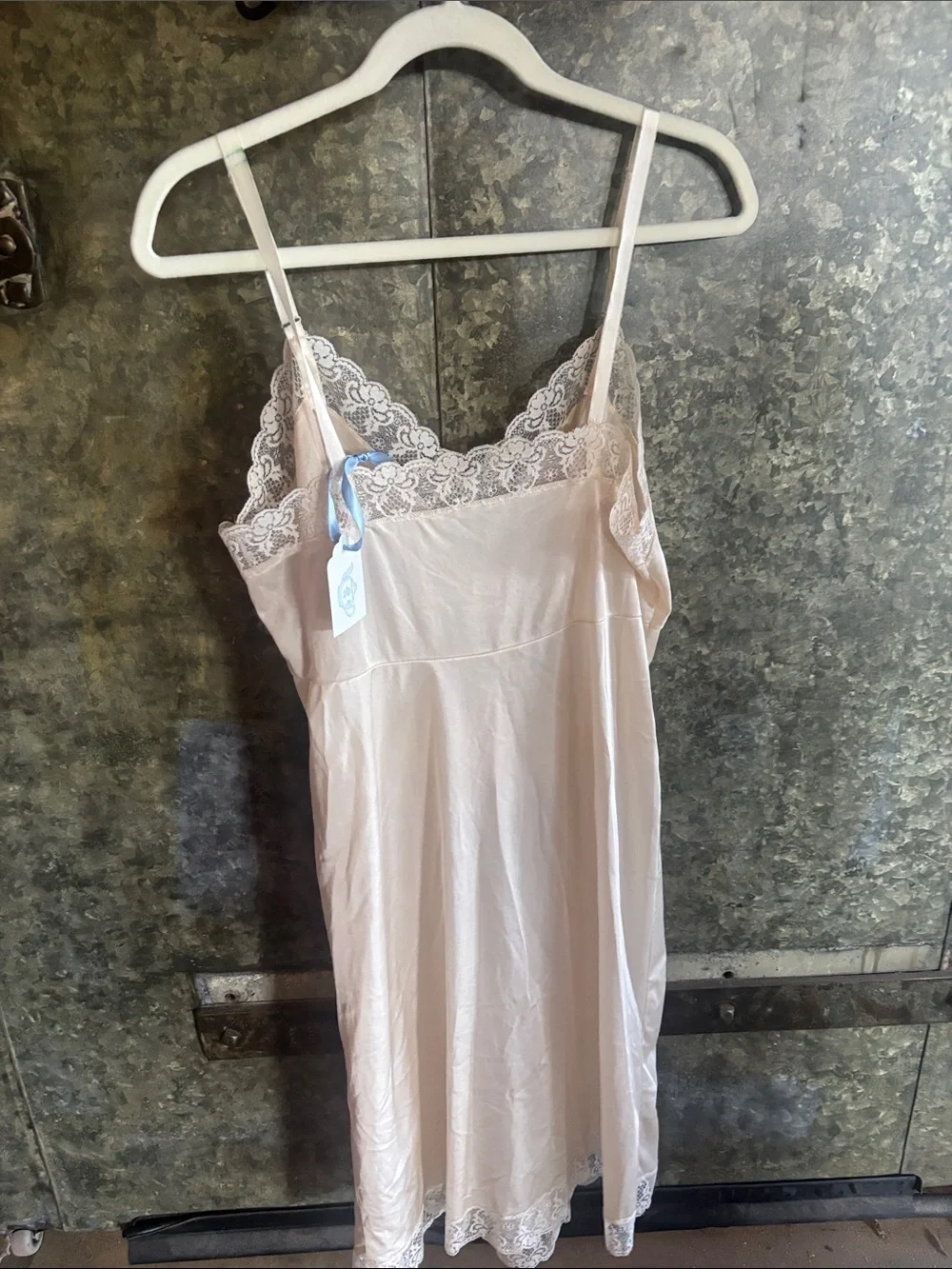 🎀Vintage 🎀 Nightie Slip Dress Lace Trim Size 40 - Picture 5 of 7